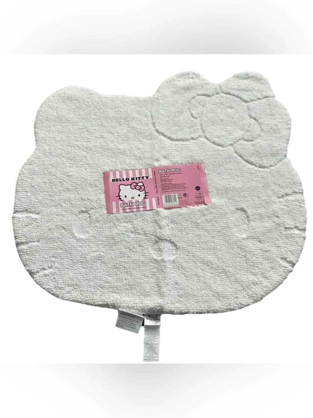 NWT Hello Kitty Fuzzy Bath Rug/ Mat Bathroom White 25 “ x 30 “